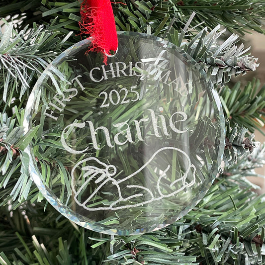 FIRST CHRISTMAS GLASS ORNAMENT