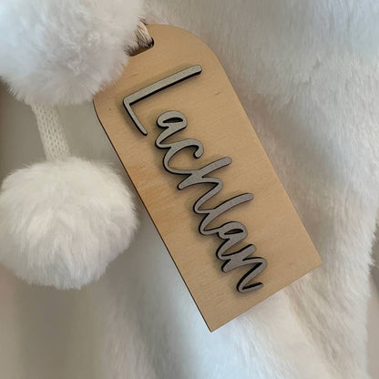 CHRISTMAS SACK OR STOCKING PERSONALISED NAME TAG