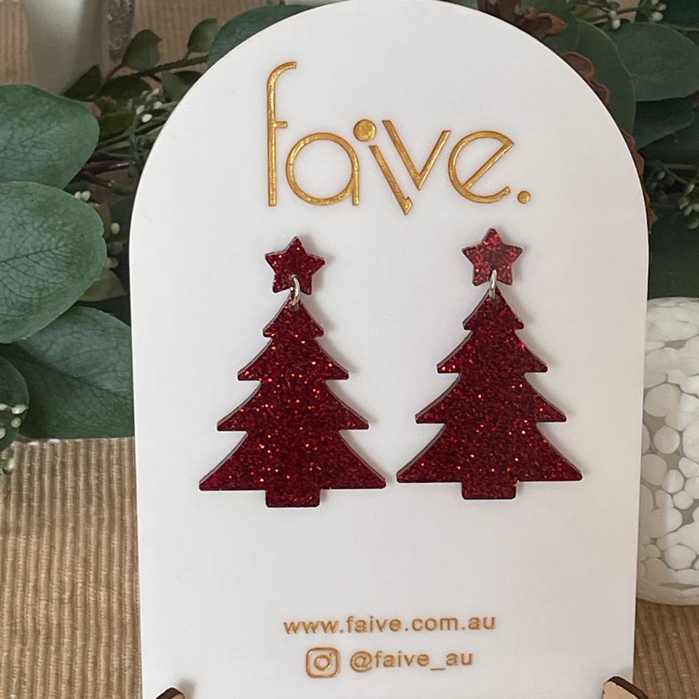 CHRISTMAS EARRINGS - TRADITIONAL CHRISTMAS TREE LARGE