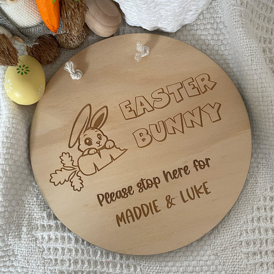 EASTER BUNNY PLEASE STOP HERE SIGN