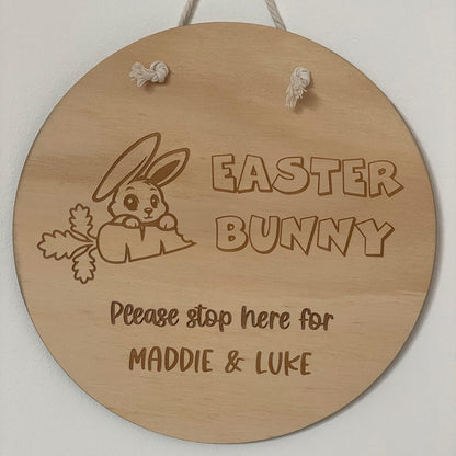 EASTER BUNNY PLEASE STOP HERE SIGN