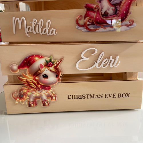CHRISTMAS BOX - UV PRINTED UNICORNS