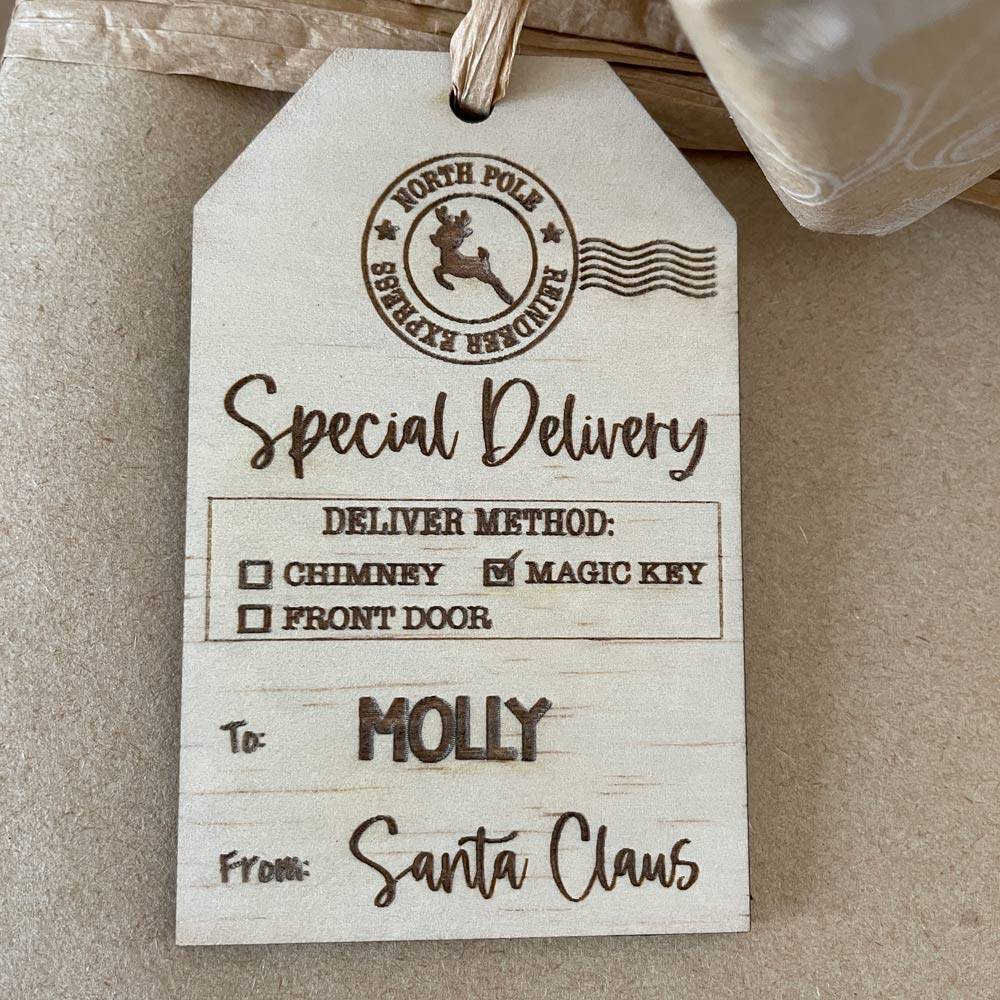 SPECIAL DELIVER FROM SANTA CHRISTMAS PRESENT TAG